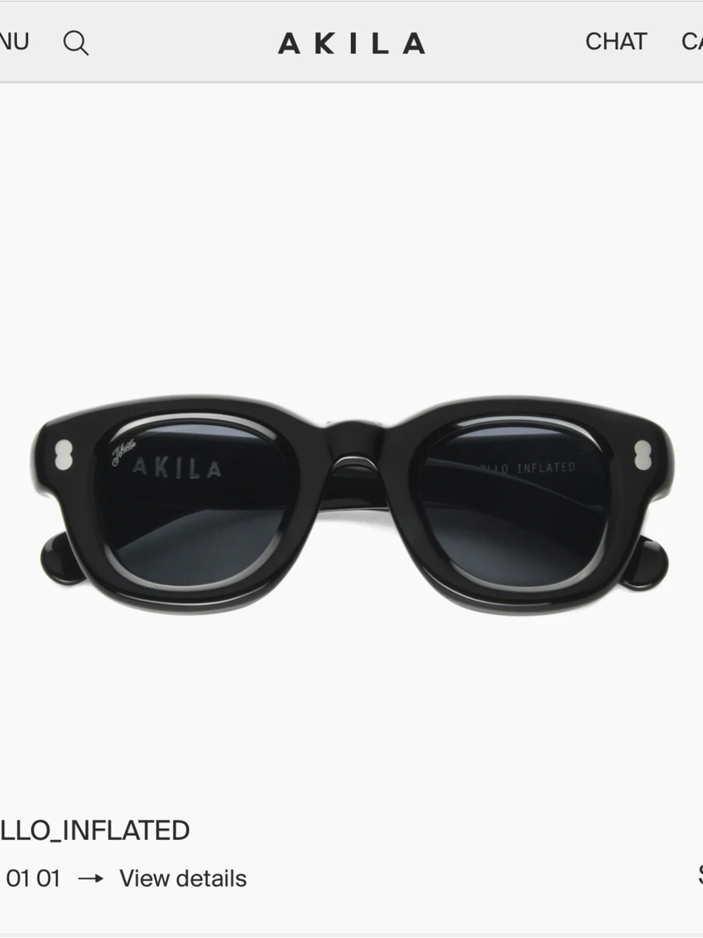 Akila Apollo Inflated - Men's Black Retro Square Sunglasses - Sleek UV Shades